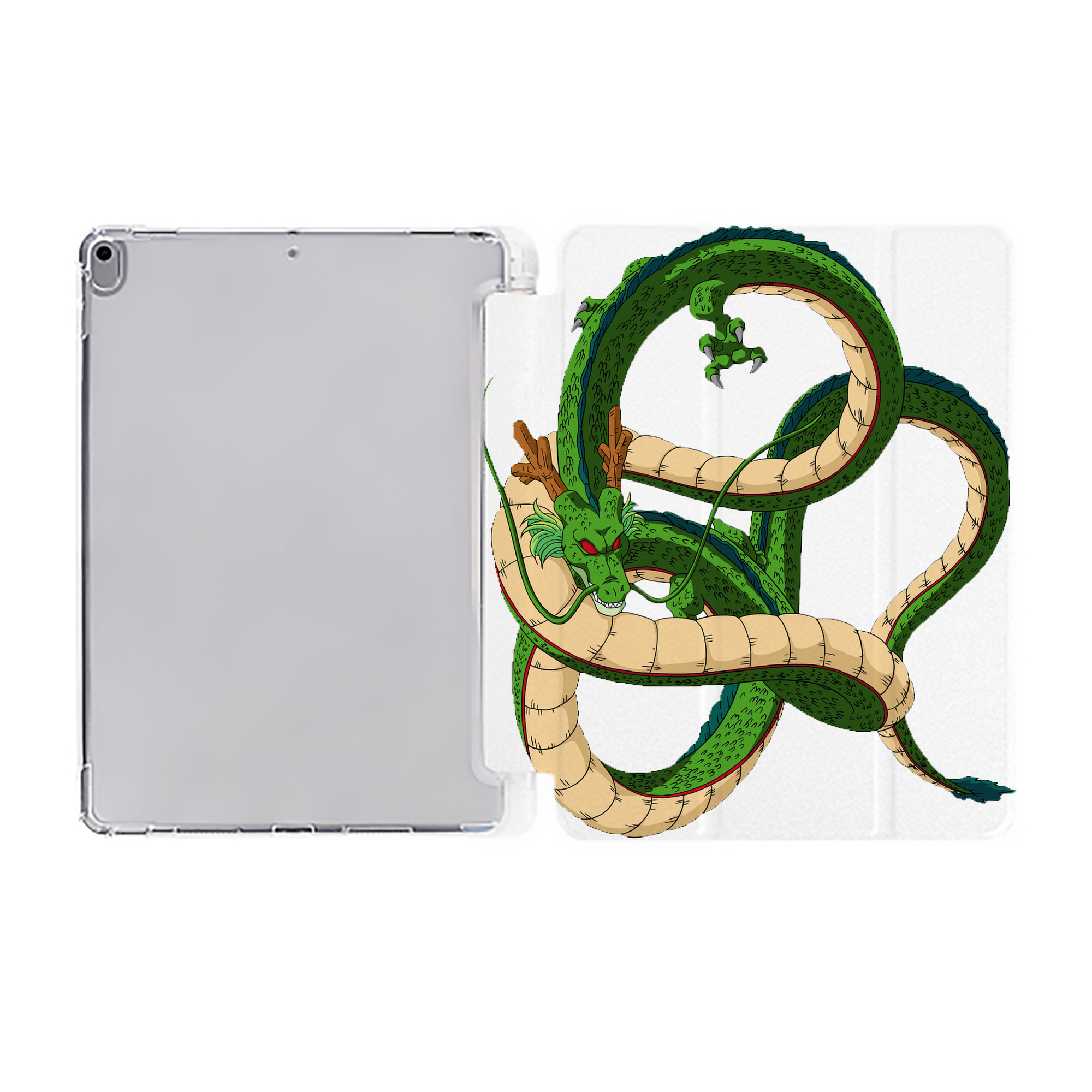 （画像用） ドラゴンボール 神龍 シェンロン DRAGON BALL Shenron IPad ケース ペン収納付き 三つ折りスタンド PUレザー×シリコン 対応機種9.5/10.5/10.9インチ